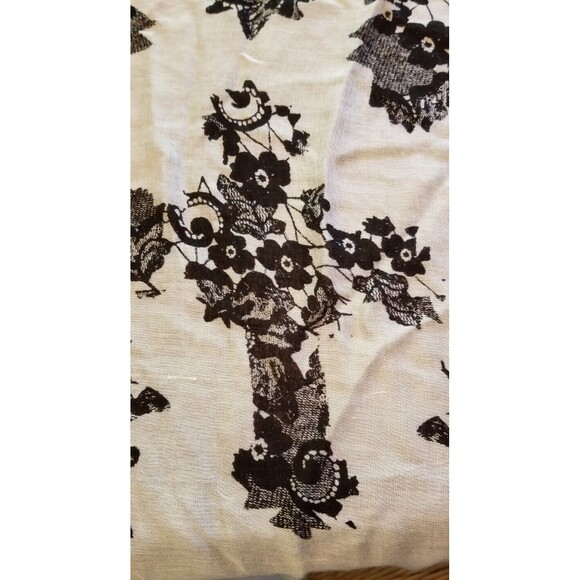 Express Goth Black & White with Rhinestones Cross Viscose Scarf with Tag - Picture 7 of 9